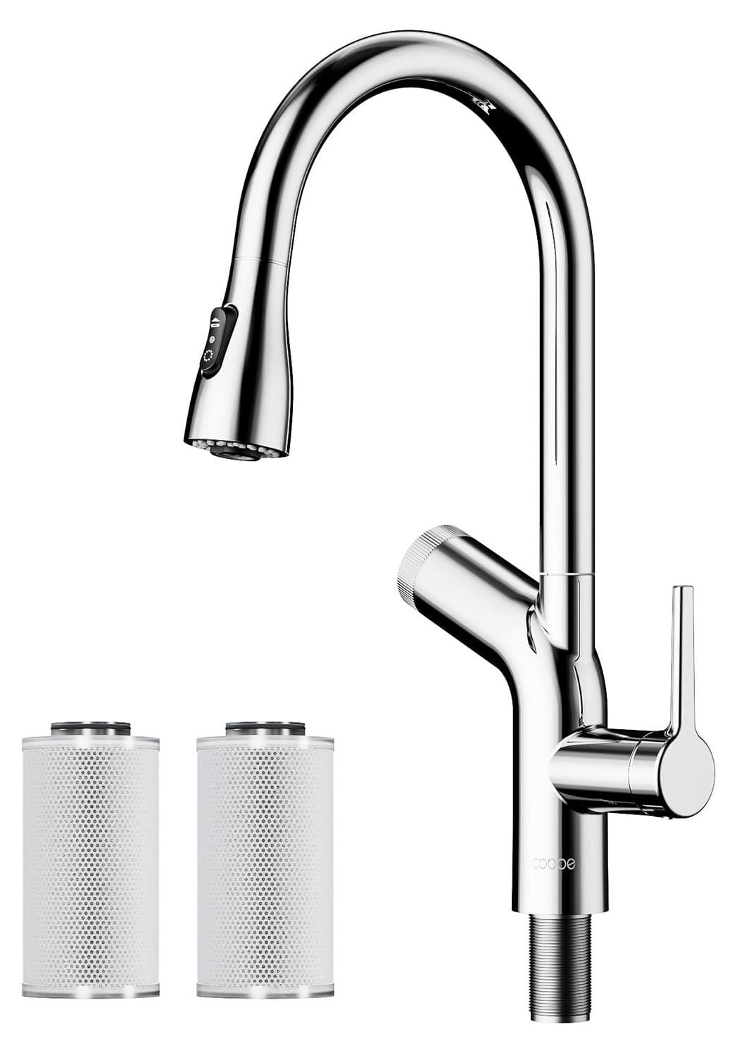 Dripio Waterfilterkraan met 3 filterpatronen in chroom en zinklegering