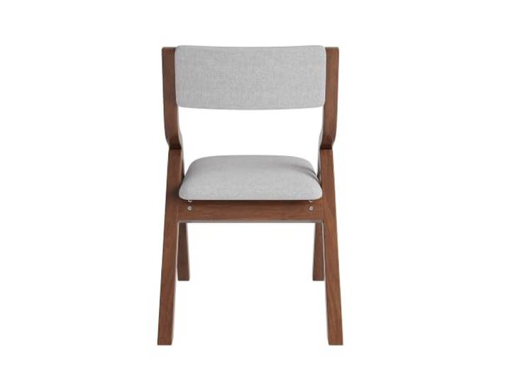 BXEYXE 2 klappbare Esszimmerstühle, Esszimmerstühle aus Massivholz, bequem und atmungsaktiv, faltbar und verstaubar, geeignet für Esszimmer, Wohnzimmer, Café, moderner Stil, Leinen, Grau