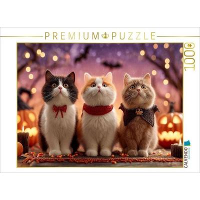 CALVENDO Puzzle Halloween Katzen mit Kürbis und Deko | 1000 Teile Lege-Größe 64x48cm Foto-Puzzle für glückliche Stunden, Sonstige von , Calvendo