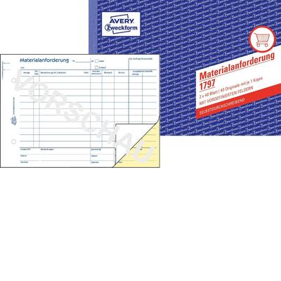 Avery Zweckform® 1797 1797 Materialanforderung - A5, 2x40 Blatt, SD