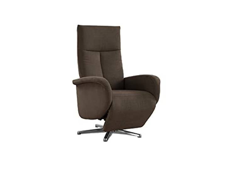 CAVADORE TV-Sessel Juba / Pflegeleichter Fernsehsessel mit manuell verstellbarer Relaxfunktion / 75 x 112 x 82 / Soft Clean Bezug, Braun