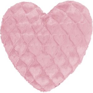 Magma-Heimtex Sofakissen Fluffy Hearts, rosa, mit Plüschbezug, 35x40 cm