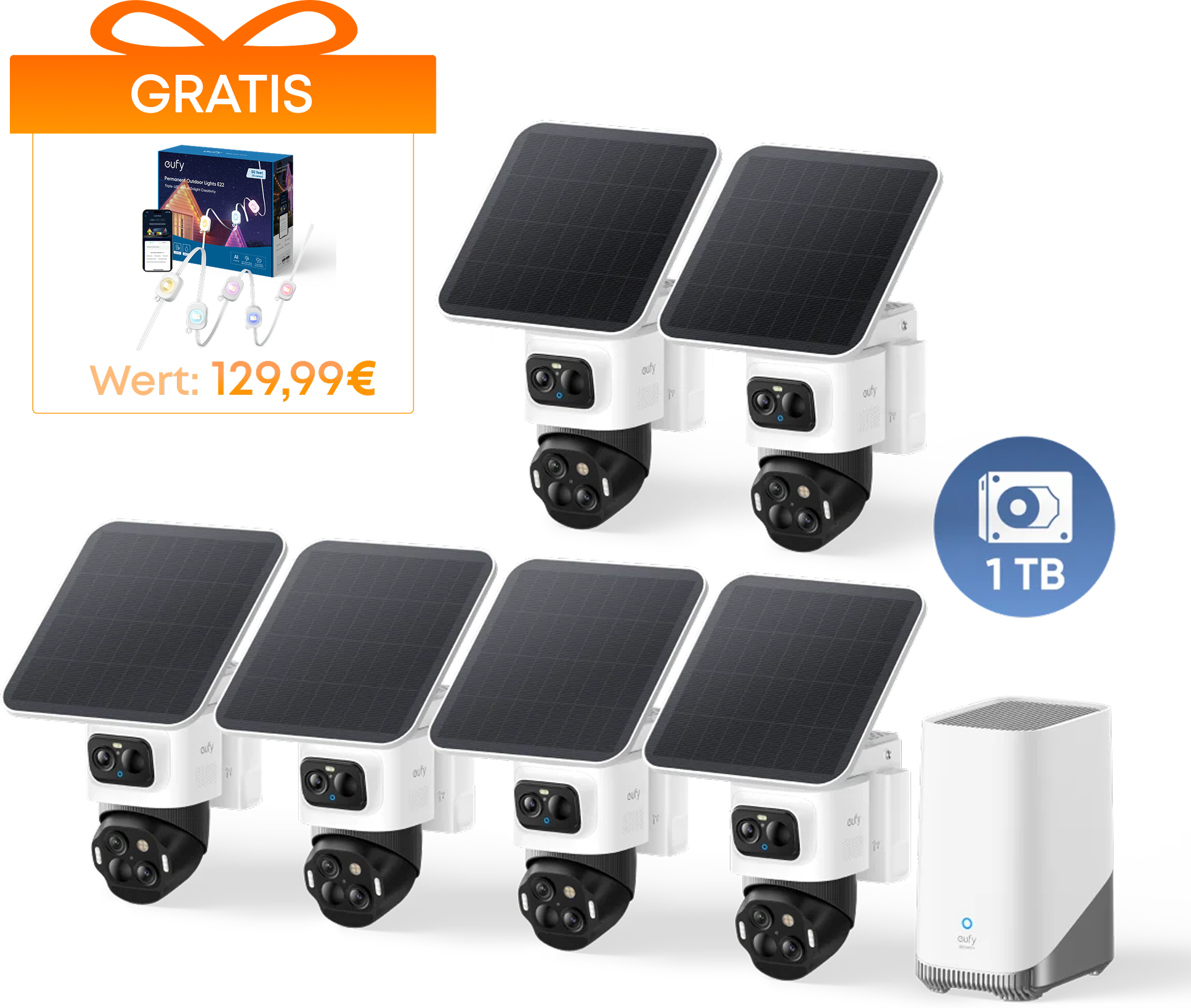 eufyCam S4 6-Kamera-Set mit HomeBase™   4K Bullet-PTZ Tracking System