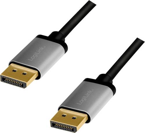LogiLink DisplayPort AV Anschlusskabel [1x DisplayPort - 1x DisplayPort] 1m Schwarz/Grau