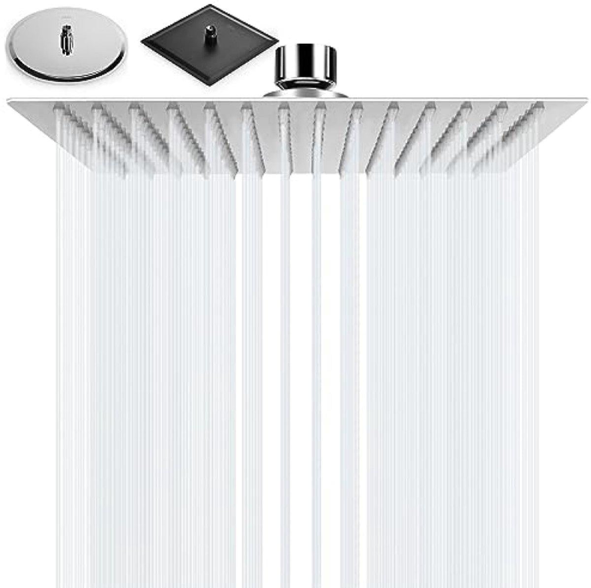 PromoHome® Vierkante Regen Douchekop - 20x20 cm - RVS 304 - Zilver