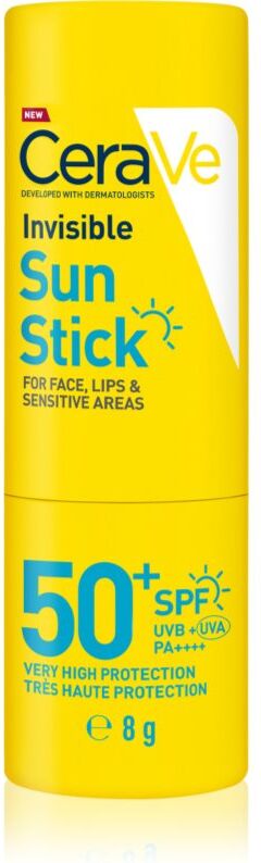 CeraVe Invisible Sun Stick SPF 50+ stick solaire SPF 50+ 8 g