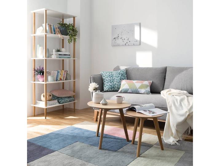 Furniertes Beistelltisch-Set Nilla Ø 50cm Braun/Eiche