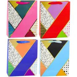 Geschenktüte aus Papier mit geometrischen Mustern, 32 x 26 x 12 cm