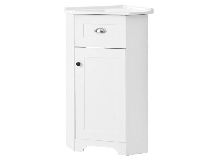 Modfu Waschtischkombi 59x42.5x90.5cm in Weiß mit Keramikbecken & Melaminoberfläche, 59x90.5x42.5 cm, Badezimmer, Waschbecken & Armaturen, Waschtische