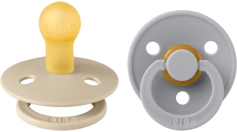 BIBS Colour Natural Rubber Size 1: 0+ months tétine Vanilla / Cloud 2 pcs