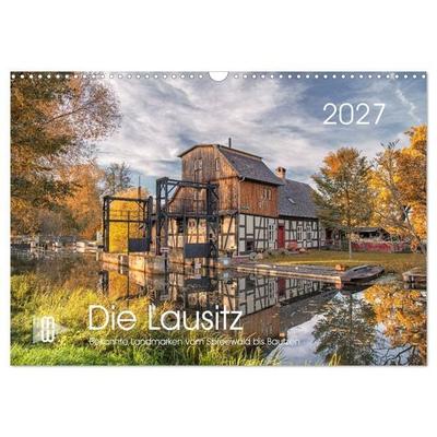 Die Lausitz - Bekannte Landmarken vom Spreewald bis Bautzen (Wandkalender 2027 DIN A3 quer), CALVENDO Monatskalender