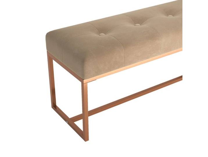 Black Friday  Banc salon - JILL - Banquette/Coffre - Beige 110x36x45 cm - Velours BB263