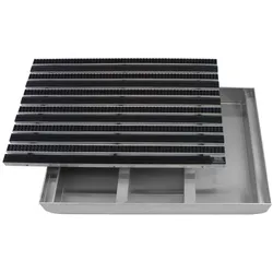 Emco Eingangsmatte DIPLOMAT + Bodenwanne 75mm Aluminium   60x40cm   Gummi Schwarz + Bürsten Schwarz