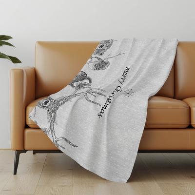 Addison Rugs Premium Machine Washable ASB221 Merry Christmas Animals Sherpa Throw Blanket