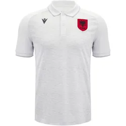 Macron, Herren, Fussballtrikot, Polo Albanien Travel 2024/25 FSHF 2024/25 (L), Weiss