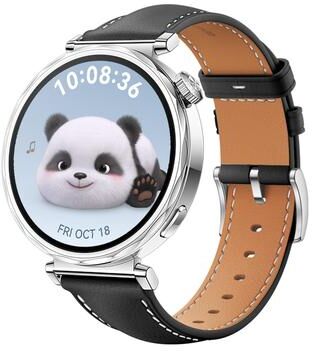 Everyday Crate Huawei Watch GT 5 41mm Genuine Leather Watch Band For Women With Silver Buckle black