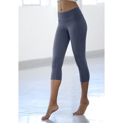 Caprileggings VIVANCE, Damen, Gr. 40/42, N-Gr, blau, Single Jersey, Obermaterial: 95% Baumwolle, 5% Elasthan, unifarben, Basic, Hosen, mit 2 Handytaschen