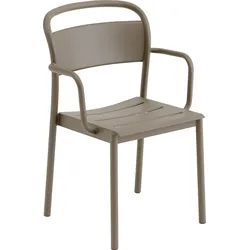 Linear Gartenstuhl mit Armlehnen, Taupe