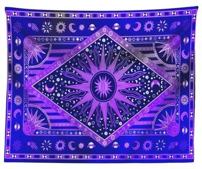 Uplifted Finds Indian Tarot Mandala Tapestry   Bohemian Divination Aesthetic Wall Hanging r1 95 X 73 Cm