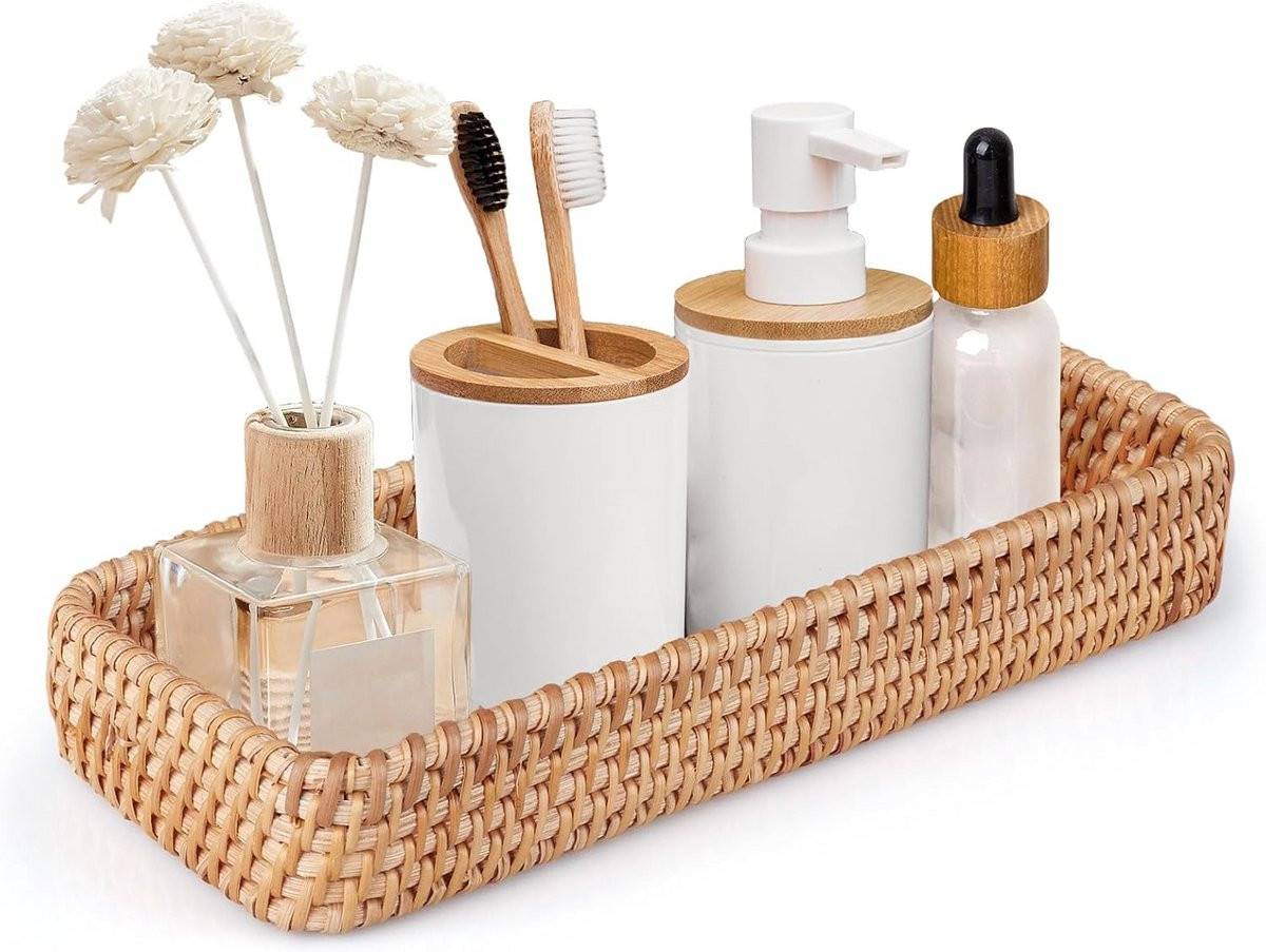 Gevlochten rotan broodmand voor badkamer en opslag