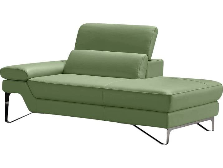 Ottomane EGOITALIANO Princess, elegantes Designsofa mit erstklassigem Sitzkomfort , grün (sprite), B:177cm H:95cm T:108cm, Leder CAREZZA (echtes Rindsleder) ist ein Naturleder, dass die ursprünglichen Eigenschaften der Haut nicht verändert. Das Vorhandensein von verheilten Narben, Körnungsunterschiede, Falten, Adern, Unterschiede in den Farbtönen und andere Spuren, die die Natur auf diesen Fellen hinterlassen hat, sind ein Beweis für die absolute Echtheit und das Zeugnis ihres großen Wertes., Sofas, Ottomane, inkl. verstellbarem Kopfteil und edle Designmetallfüße
