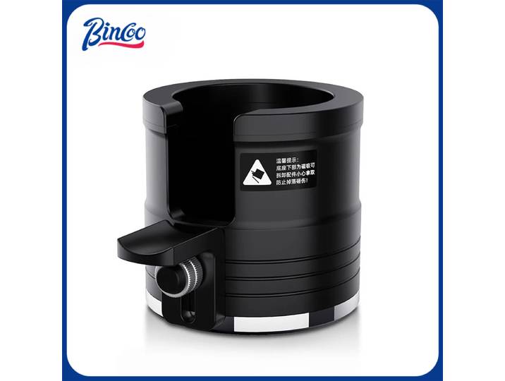 Base de tamping ronde Bincoo en alliage d'aluminium pour portafiltres de 51/58 mm, avec support pour distributeur de café et outil de tamping