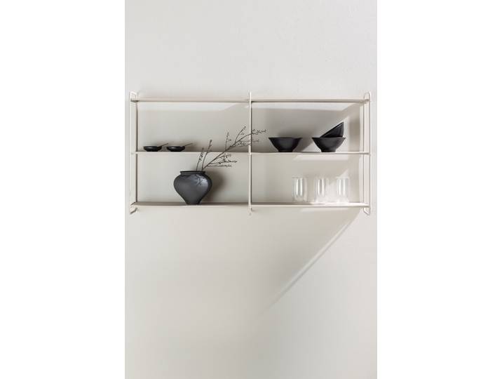 Regal VENTURE HOME Lyon, Wandregal, langes Format, Breite 122 cm , beige, B:122cm H:63cm T:18cm, Eisen, Regale, Regal, Hängeregal, Pulverbeschichtung, schlank, anspruchsvoll, vielseitig