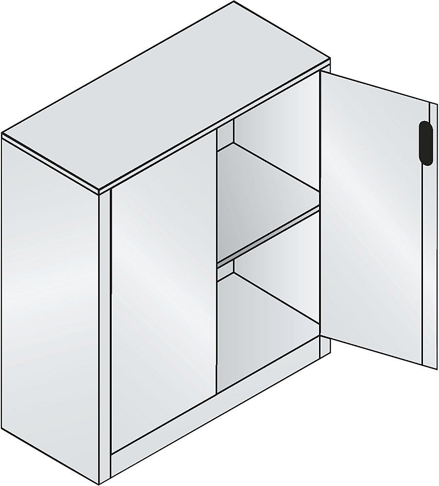 ACURADO Akten-Sideboard, 2 Ordnerhöhen, HxBxT 1000 x 930 x 400 mm, schwarzgrau / lichtgrau C+P