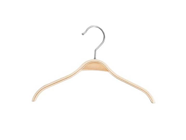100er Set Schichtholzbügel ohne Steg Natur klar lackiert drehbarer Haken Kleiderbügel Holzbügel Garderobenbügel Ladenausstattung (32 cm)