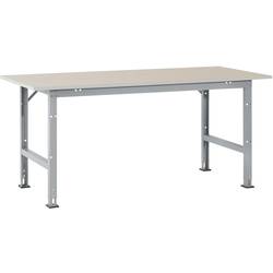 Manuflex AS0011.9006 Packtisch PACKPOOL Standard mit Melaminplatte, BxTxH = 1500 x 800 x 760-870 mm Alusilber