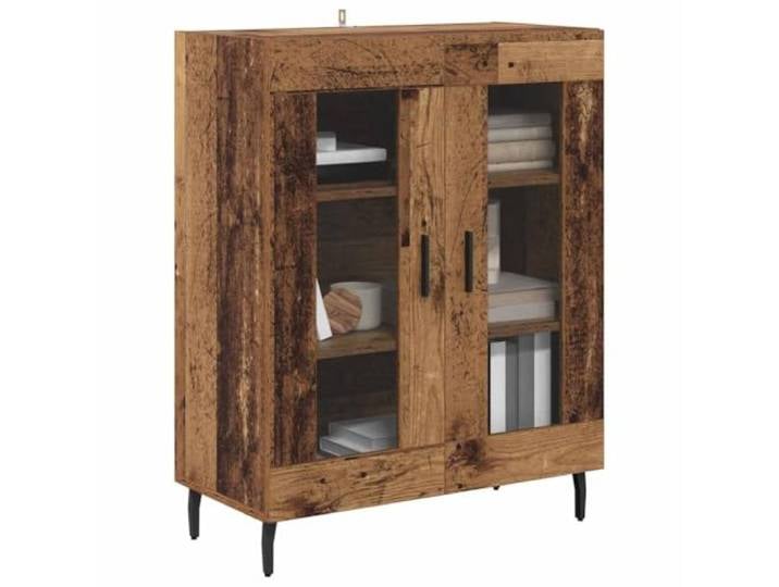 KTHLBRH Anrichte aus altem Holz, 69,5 x 34 x 90 cm, mehrschichtiges Holz 2 Türen, selbsttragendes Design, großer Raum, moderner Stil, Montage erforderlich
