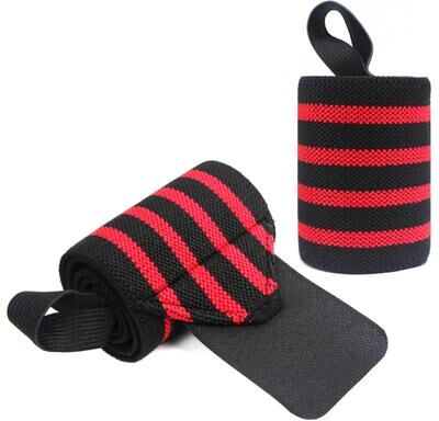 Uplifted Goods Professional Weightlifting Wrist Support And Wrap Set 1 Pair red