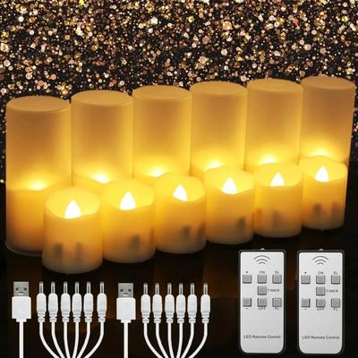Uplifted Finds Rechargeable LED Flameless Candles With Remote Control Flickering Tealights 18 Pcs