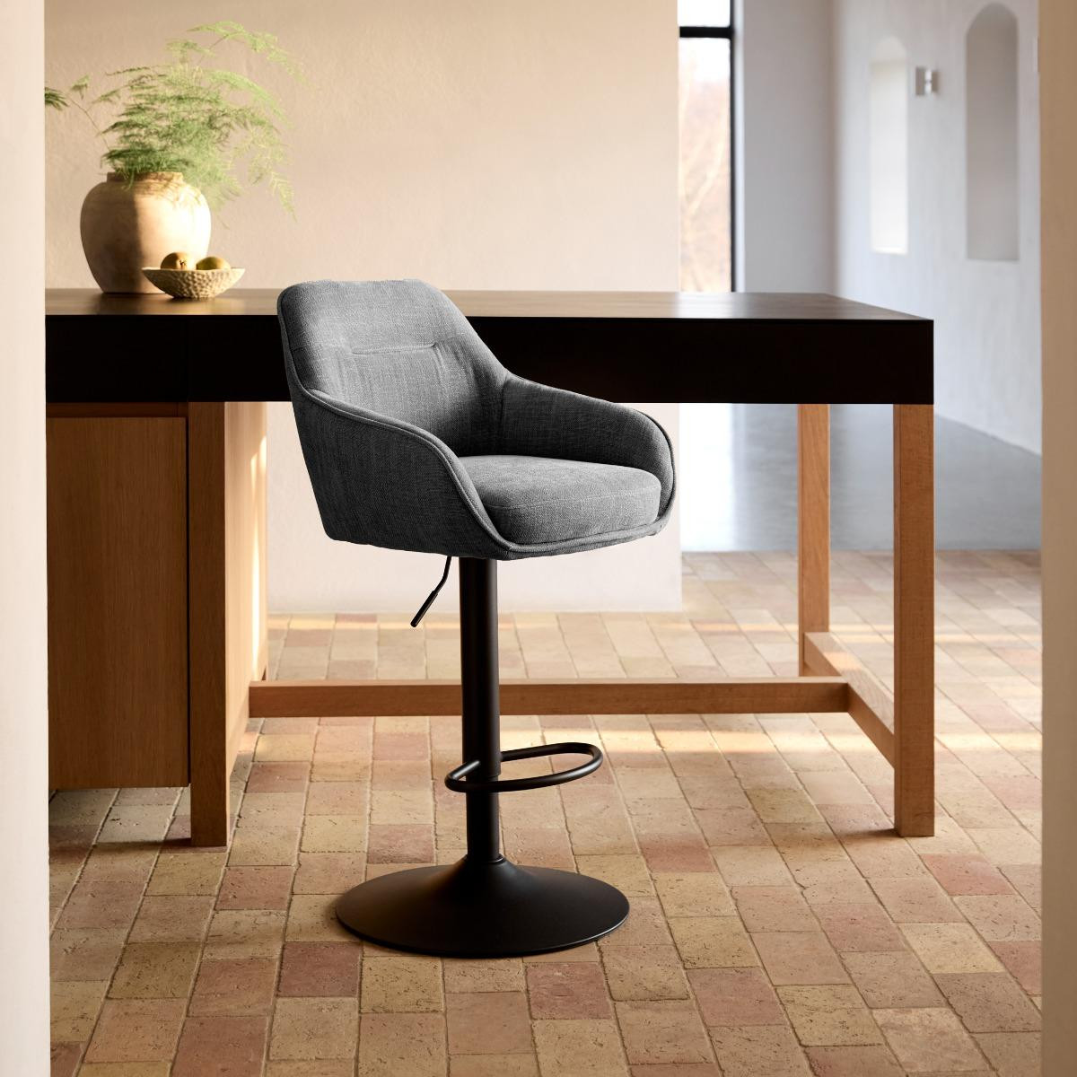 Giga Living Barstoel Avola Antraciet - Set van 2