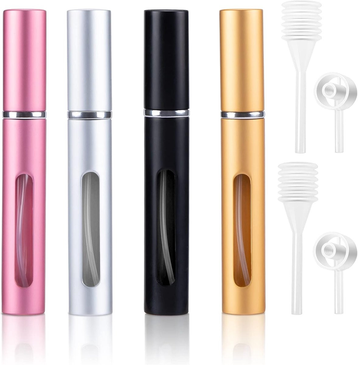 Set van 4 navulbare mini-parfumverstuivers voor reizen, 5 ml per stuk