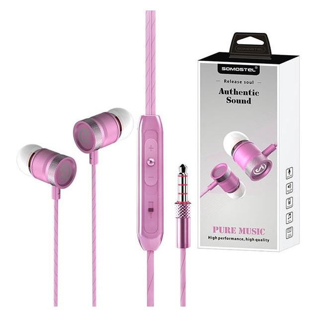 Somostel Universal Headphones Sms-Cs03 3.5 In-Ear Autentic Sound Bass (ANC, Kabelgebunden) (CS03 PINK)