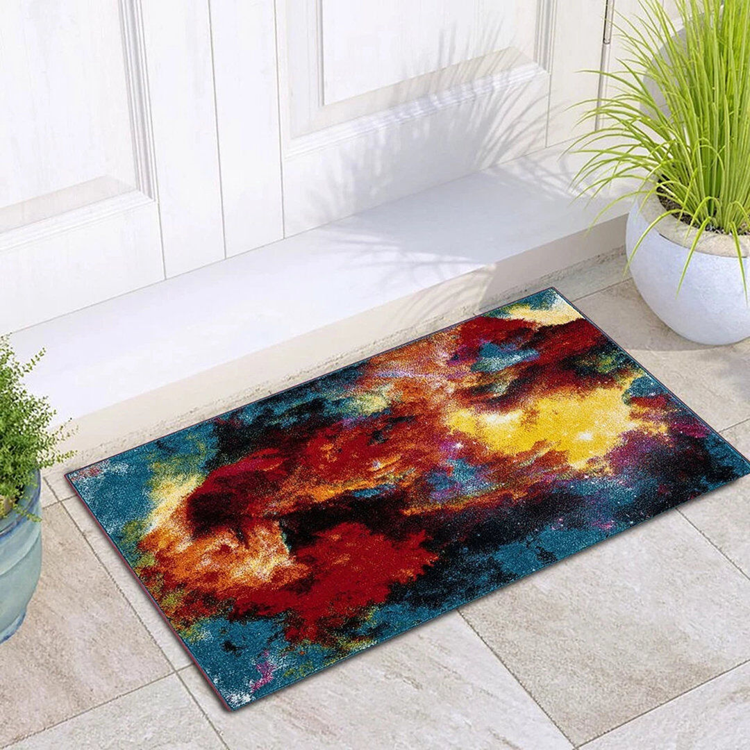 Ebern Designs Splash Abstract Polypropylene Rug & Runner – Modern Floor Mat, Fade Resistant Carpet Splash Rectangle 160 x 230cm