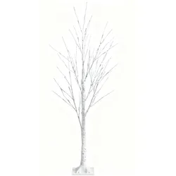 COSTWAY 120 cm LED Lichtbaum, Birke mit Warmweißen LED-Lichtern, Künstlicher Weihnachtsbaum