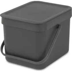 Sort & Go Korb zur Abfalltrennung 6 l grau
