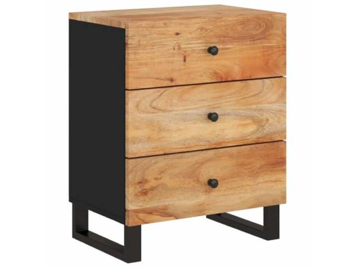 Fisinber Nachttisch Akazie Massivholz 3 Schubladen 50x33x62 cm Kompakter Nachttisch aus Akazienholz mit 3 Schubladen und Metallbeinen für das Schlafzimmer. Maße: 50x33x62 cm.