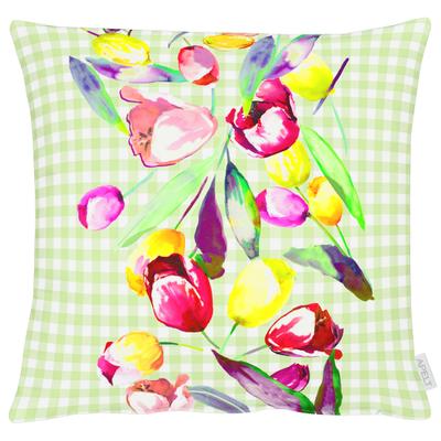 Dekokissen APELT "3106", bunt (grün, bunt, bedruckt), B:49cm H:0,5cm L:49cm, Bezug: 75% Baumwolle, 25% Polyester, Dekokissen_Sitzkissen_Kissenhüllen