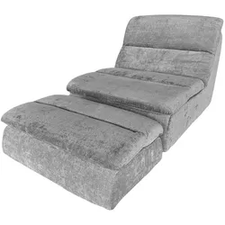 Sessel mit Hocker vakuumiert Maaret , grau , Maße (cm): B: 85 H: 76 T: 104.0