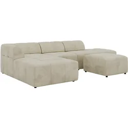ECKSOFA GRIDA 4M L Beige Velvet - Links