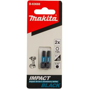 Makita Bitset T25 Impact Black, B-63688, 2 Stück, 25 mm, Torx T25