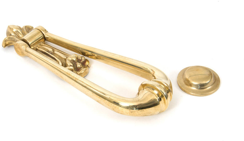 From The Anvil Loop Door Knocker Polished Brass 16cm H X 6.3cm W X 3.3cm D