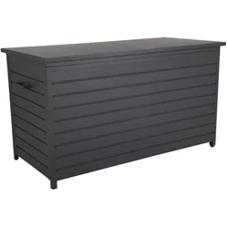 Gartentruhe Gäster Big von Brafab aus Aluminium, modern, anthrazit, mit Rädern und Gasdruckfeder