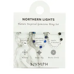 Nymph Spirit Gemstone Ring Set - Northern Lights