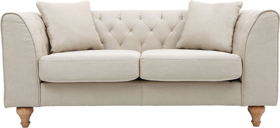 Miliboo Sofa klassisch Stoff 2-Sitzer Naturfarben MONTAIGNE