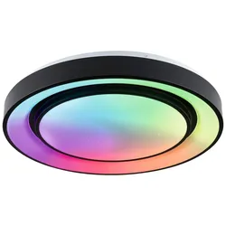 Paulmann LED Deckenleuchte Rainbow mit Regenbogeneffekt    RGBW+ 1500lm 230V 38,5W dimmbar Schwarz#Weiß 70545