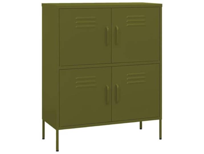 Aufbewahrungsschrank aus Stahl, Olivgrün, 80 x 35 x 101,5 cm, mit 2 Robuster Stahl, verstellbare Einlegeböden, Stabilisatoren, einfache Pflege, vielseitig im Innenbereich